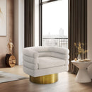  Manufacturer Color_Cream -- Tessa Cream Boucle Fabric Upholstered Swivel Accent Chair IMAGE 2