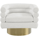  Manufacturer Color_Cream -- Tessa Cream Boucle Fabric Upholstered Swivel Accent Chair IMAGE 4