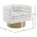  Manufacturer Color_Cream -- Tessa Cream Boucle Fabric Upholstered Swivel Accent Chair IMAGE 7