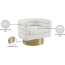  Manufacturer Color_Cream -- Tessa Cream Boucle Fabric Upholstered Swivel Accent Chair IMAGE 8