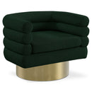  Manufacturer Color_Green -- Tessa Green Boucle Fabric Upholstered Swivel Accent Chair IMAGE 1