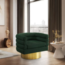  Manufacturer Color_Green -- Tessa Green Boucle Fabric Upholstered Swivel Accent Chair IMAGE 2