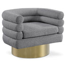  Manufacturer Color_Grey -- Tessa Grey Boucle Fabric Upholstered Swivel Accent Chair IMAGE 1
