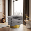 Manufacturer Color_Grey -- Tessa Grey Boucle Fabric Upholstered Swivel Accent Chair IMAGE 2