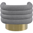  Manufacturer Color_Grey -- Tessa Grey Boucle Fabric Upholstered Swivel Accent Chair IMAGE 3