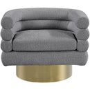  Manufacturer Color_Grey -- Tessa Grey Boucle Fabric Upholstered Swivel Accent Chair IMAGE 4