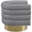  Manufacturer Color_Grey -- Tessa Grey Boucle Fabric Upholstered Swivel Accent Chair IMAGE 5