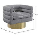  Manufacturer Color_Grey -- Tessa Grey Boucle Fabric Upholstered Swivel Accent Chair IMAGE 7
