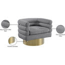  Manufacturer Color_Grey -- Tessa Grey Boucle Fabric Upholstered Swivel Accent Chair IMAGE 8