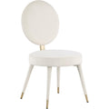  Color_Cream -- Brandy Cream Velvet Upholstered Dining Chair IMAGE 1