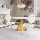  Color_Cream -- Brandy Cream Velvet Upholstered Dining Chair IMAGE 2