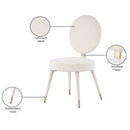  Color_Cream -- Brandy Cream Velvet Upholstered Dining Chair IMAGE 7