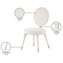 Meridian Brandy Cream Velvet Dining Chair IMAGE 7
