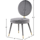  Color_Grey -- Brandy Grey Velvet Upholstered Dining Chair IMAGE 6