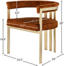  Color_Cognac -- Marcello Cognac Velvet Upholstered Dining Chair IMAGE 7