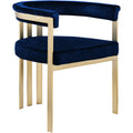  Color_Navy -- Marcello Navy Velvet Upholstered Dining Chair IMAGE 1