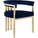  Color_Navy -- Marcello Navy Velvet Upholstered Dining Chair IMAGE 1