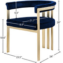  Color_Navy -- Marcello Navy Velvet Upholstered Dining Chair IMAGE 7