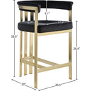  Color_Black/ Brass -- Meridian Marcello Counter Height Stool IMAGE 7
