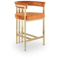  Color_Cognac -- Marcello Cognac Velvet Upholstered Counter Stool IMAGE 1