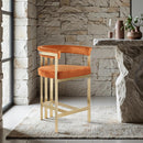  Color_Cognac -- Marcello Cognac Velvet Upholstered Counter Stool IMAGE 2