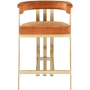  Color_Cognac -- Marcello Cognac Velvet Upholstered Counter Stool IMAGE 3