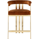  Color_Cognac -- Marcello Cognac Velvet Upholstered Counter Stool IMAGE 4