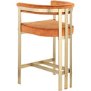  Color_Cognac -- Marcello Cognac Velvet Upholstered Counter Stool IMAGE 5