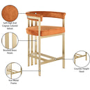  Color_Cognac -- Marcello Cognac Velvet Upholstered Counter Stool IMAGE 8