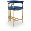  Color_Navy -- Marcello Navy Velvet Upholstered Counter Stool IMAGE 1