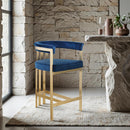  Color_Navy -- Marcello Navy Velvet Upholstered Counter Stool IMAGE 2