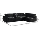  Manufacturer Color_Black -- Meridian Serene Fabric 4 pc Sectional IMAGE 14