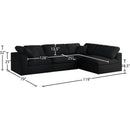 Meridian Serene Black Linen Textured Fabric Deluxe Comfort Modular Sectional IMAGE 14