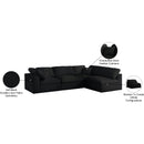  Manufacturer Color_Black -- Meridian Serene Fabric 4 pc Sectional IMAGE 15