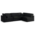 Manufacturer Color_Black -- Meridian Serene Fabric 4 pc Sectional IMAGE 1