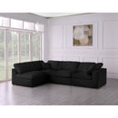  Manufacturer Color_Black -- Meridian Serene Fabric 4 pc Sectional IMAGE 3