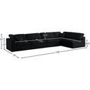  Manufacturer Color_Black -- Meridian Serene Fabric 5 pc Sectional IMAGE 14