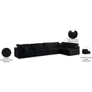 Meridian Serene Black Linen Textured Fabric Deluxe Comfort Modular Sectional IMAGE 15