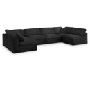  Manufacturer Color_Black -- Meridian Serene Fabric 6 pc Sectional IMAGE 1