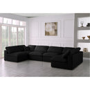 Manufacturer Color_Black -- Meridian Serene Fabric 6 pc Sectional IMAGE 2