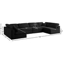  Manufacturer Color_Black -- Meridian Serene Fabric 6 pc Sectional IMAGE 9