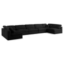  Manufacturer Color_Black -- Meridian Serene Fabric 7 pc Sectional IMAGE 1