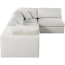  Manufacturer Color_Cream -- Serene 119" Cream Linen Textured Fabric Upholstered Deluxe Comfort 4 pc Modular Sectional IMAGE 10