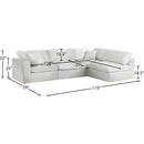 Meridian Serene Cream Linen Textured Fabric Deluxe Comfort Modular Sectional IMAGE 14