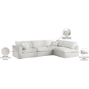  Manufacturer Color_Cream -- Serene 119" Cream Linen Textured Fabric Upholstered Deluxe Comfort 4 pc Modular Sectional IMAGE 15
