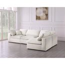  Manufacturer Color_Cream -- Serene 119" Cream Linen Textured Fabric Upholstered Deluxe Comfort 4 pc Modular Sectional IMAGE 4