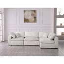  Manufacturer Color_Cream -- Serene 119" Cream Linen Textured Fabric Upholstered Deluxe Comfort 4 pc Modular Sectional IMAGE 6