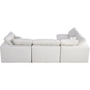  Manufacturer Color_Cream -- Serene 119" Cream Linen Textured Fabric Upholstered Deluxe Comfort 4 pc Modular Sectional IMAGE 7