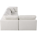  Manufacturer Color_Cream -- Serene 119" Cream Linen Textured Fabric Upholstered Deluxe Comfort 4 pc Modular Sectional IMAGE 9
