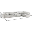 Meridian Serene Cream Linen Textured Fabric Deluxe Comfort Modular Sectional IMAGE 14